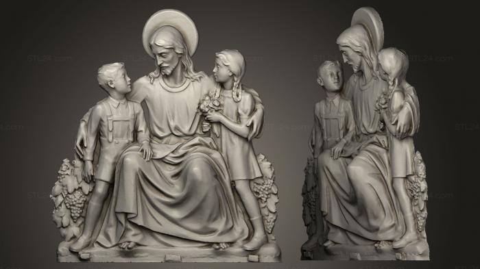 Горельефы и барельефы исторические и религиозные (Иисус и дети, GRLFH_0047) 3D модель для ЧПУ станка